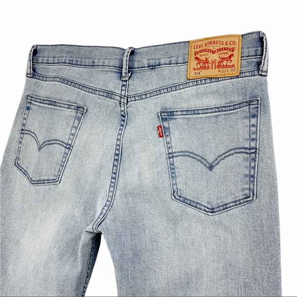 Levi’s 514 Light Blue Wash Straight Leg Jeans Size 33/30 - Picture 12 of 15